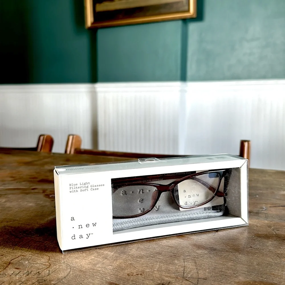 A New Day Blue Light Filtering Glasses with Soft Case